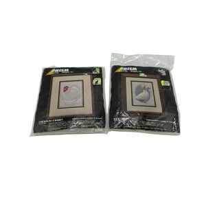Lot of 2 Prism Designs Vintage Sculptured Stitchery‎ Kits Lucie Goosie & Chicken